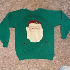 Vintage Hanes Made In The USA Women’s Santa Christmas Sweater Size Large